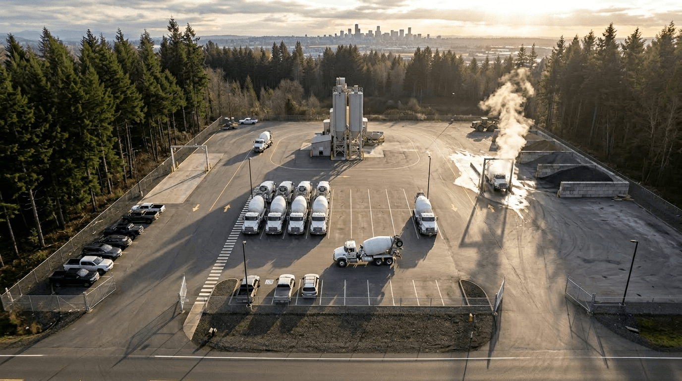 Batch plant facility from above